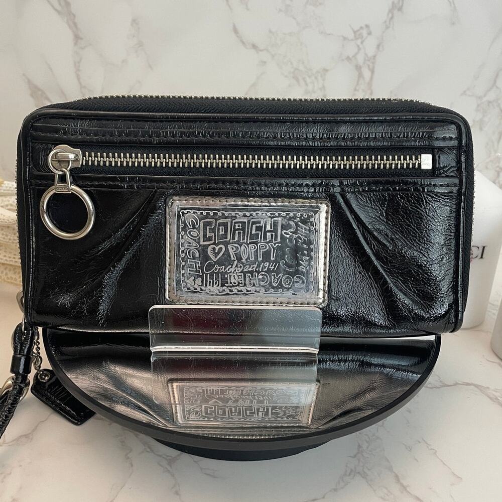 Coach Black Leather Poppy Wallet